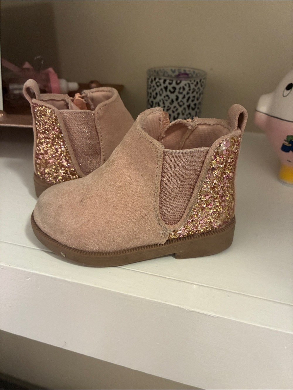 jumping beans Pink Glitter Chelsea Boots for Kids